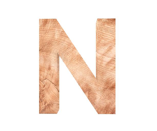 istock 3D decorative wooden Alphabet, capital letter N 637745170