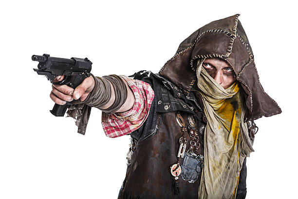 istock post apocalypse survivor aiming a gun 637747812