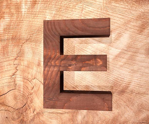 istock 3D decorative wooden Alphabet, capital letter E 637747938