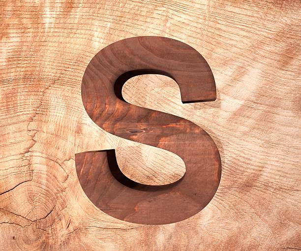 istock 3D decorative wooden Alphabet, capital letter S 637748528