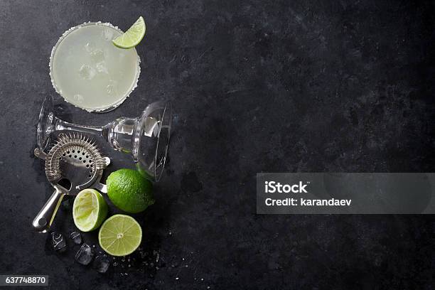 Margarita Cocktail Stock Photo - Download Image Now - Margarita, High Angle View, Above