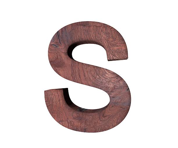 istock 3D decorative wooden Alphabet, capital letter S 637749238