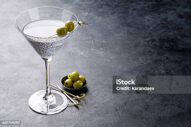 Martini Cocktail Stock Photo - Download Image Now - Martini, Olive - Fruit, Vodka