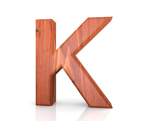 istock 3D decorative wooden Alphabet, capital letter K 637749526