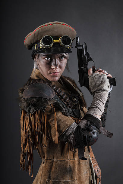 istock Post apocalypse female survivor 637750092