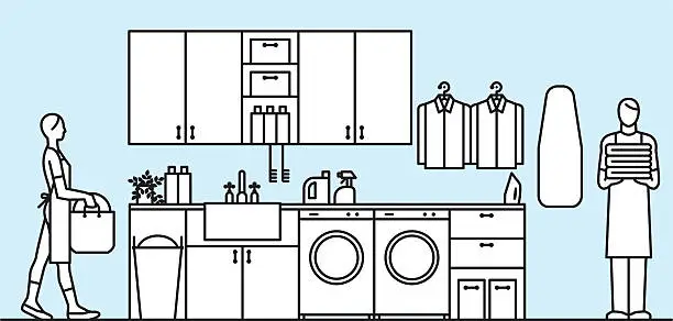 Vector illustration of Laundry room