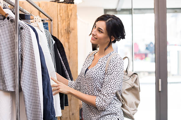 istock Happy woman doing shopping 637754156