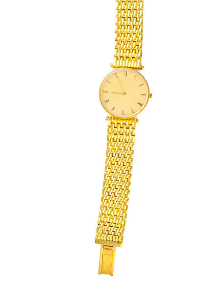 istock Luxury gold watch isolated on white background with blank space 637754740