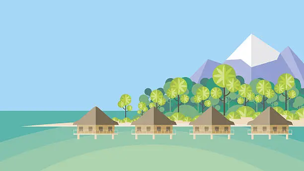 Vector illustration of tropical resort background