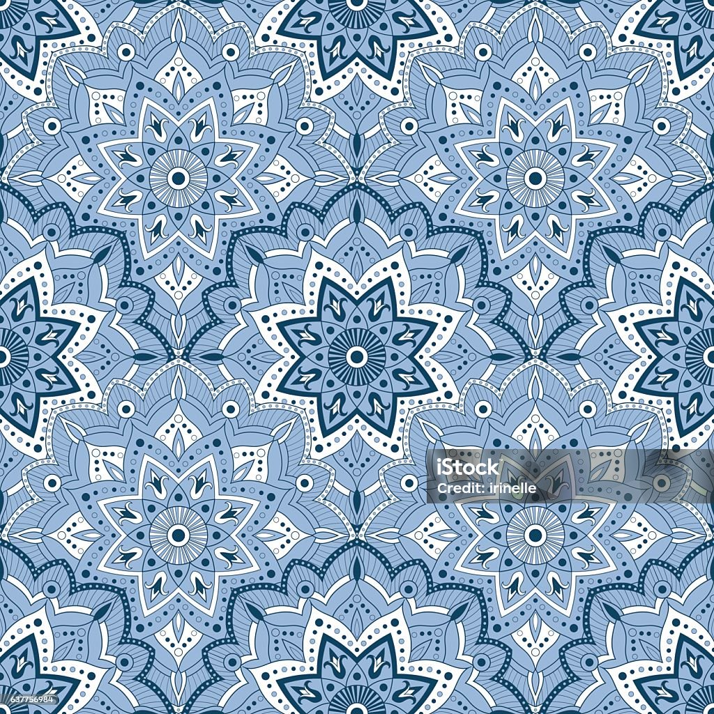 Arabic Blue Patterns Arabic Blue Pattern Background Stock Illustration - Download Image Now ...
