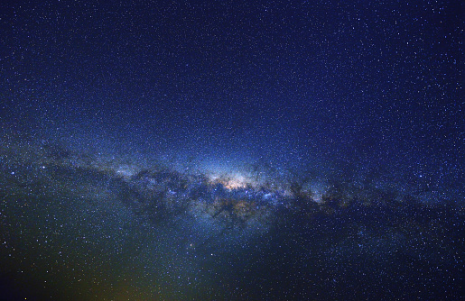 Milky way at spring in the midnight sky, Australia, Southern hemisphere.