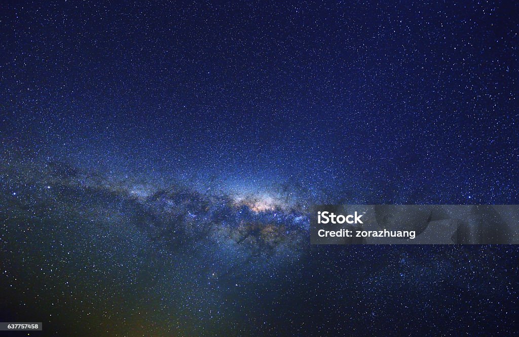 Milky Way at Spring, Australia Milky way at spring in the midnight sky, Australia, Southern hemisphere. Sky Stock Photo