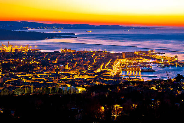 istock Aerial evening view of Trieste 637758410