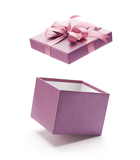istock Purple Open Gift Box Isolated on White 637758958