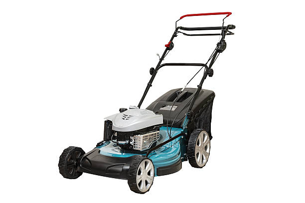 istock Isolated Blue Petrol Lawn Mower 637761150