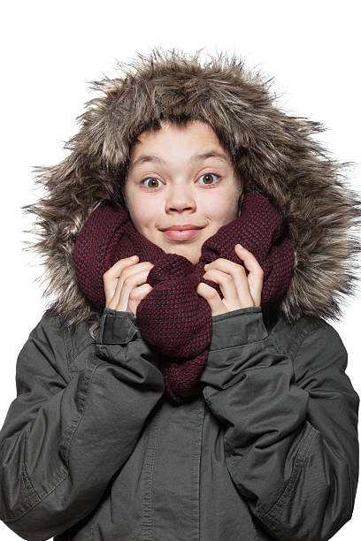 istock Girl wearing winter coat, portrait 637761572