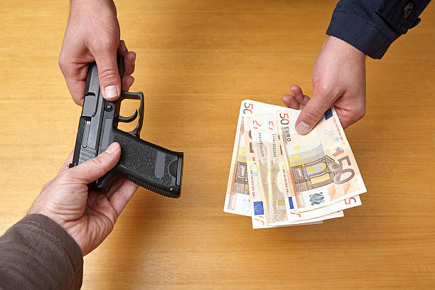 istock Trade weapons.Arms trafficking. 637764818