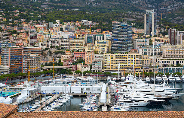 istock Monaco harbour seaport with yachts and sail boats 637765828