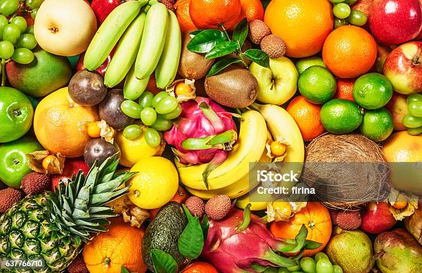 Fruit Background Stock Photo - Download Image Now - Fruit, Vegetable, Backgrounds