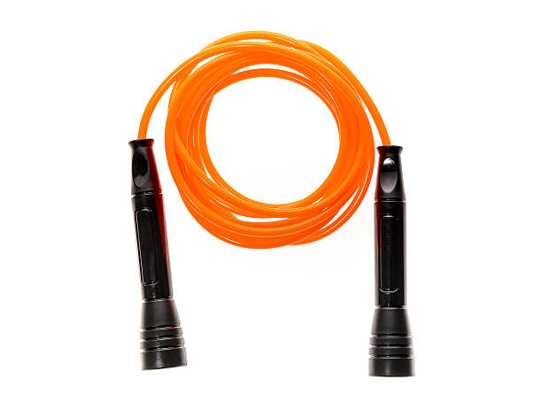 istock Orange jump rope or skipping rope isolated on white background. 637767168