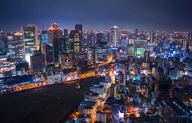 istock The Beautiful Osaka Skyline at Night 637769248
