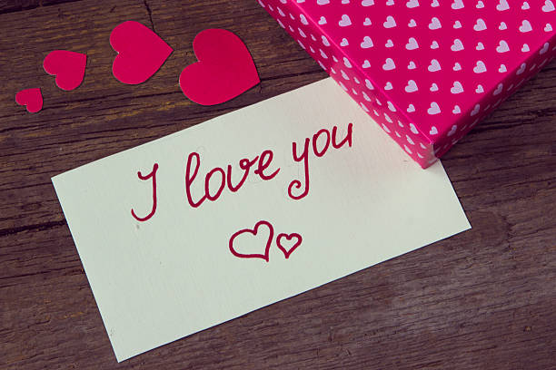istock I love you handwritten on white paper and gift box 637769252
