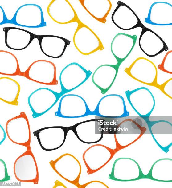 Brille Hipster Stil Hintergrundmuster Vektor Stock Vektor Art und mehr Bilder von Brille - Brille, Muster, Rand