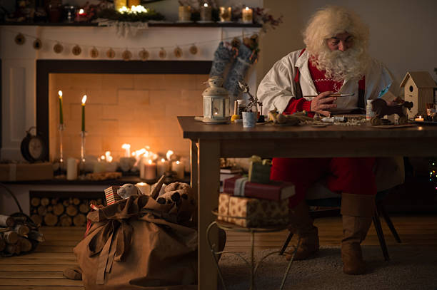Santa Claus at Home stock photo