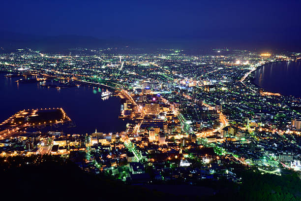 istock Hakodate mountain night scape Hokkaido Japan 637776622