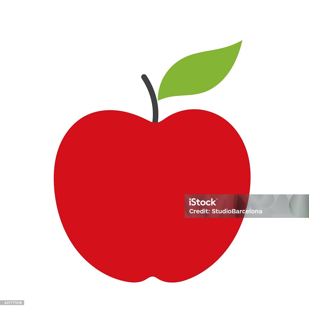 Red apple vector - arte vectorial de Manzana libre de derechos