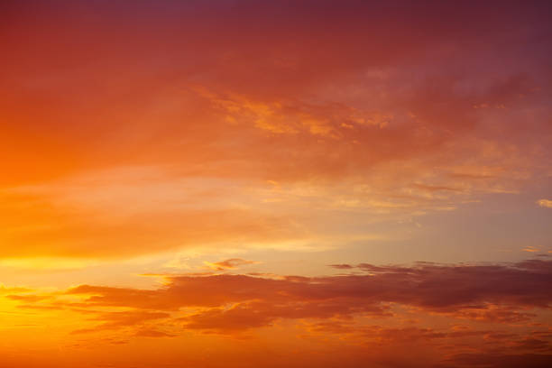 istock Fiery orange colorful sunset sky as background 637781454