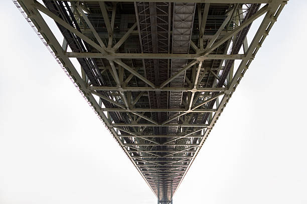 istock Under the steel bridge construction perspective view 637784166