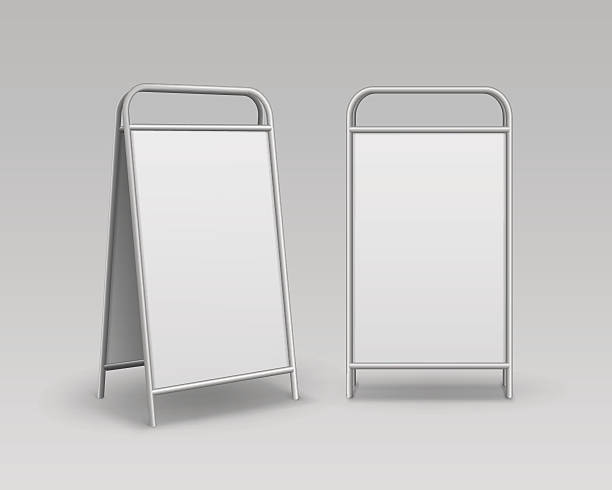 istock Set of Advertising Street Handheld Stands Signs 637786442