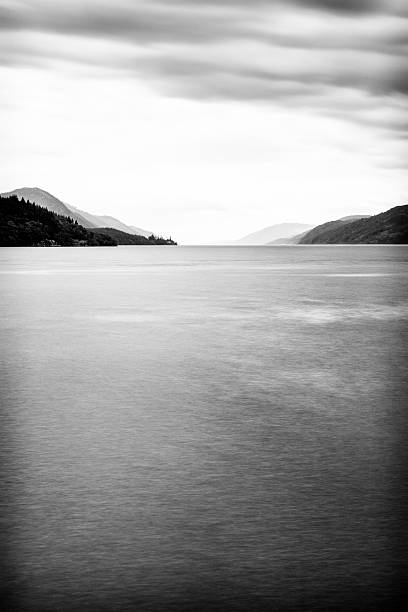 A view from Inverness at Lake Loch Ness on a rainy morning.