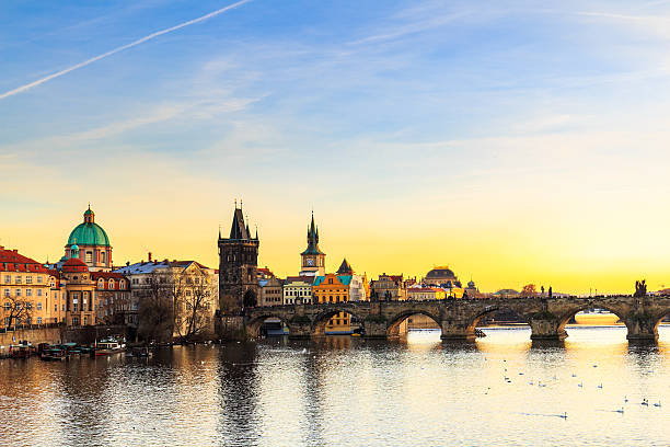 istock Charles Bridge (Karluv Most) in Prague at sunset, Czech Republic 637791464