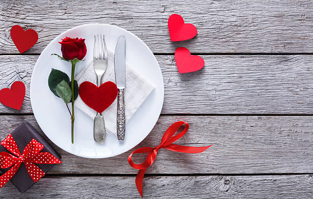 Romantic dinner concept. Valentine day or proposal background