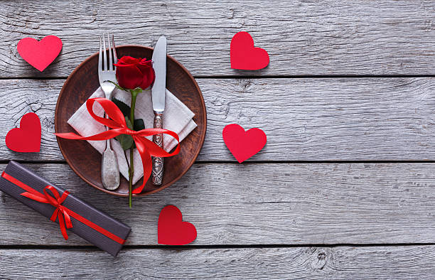 istock Romantic dinner concept. Valentine day or proposal background 637792312