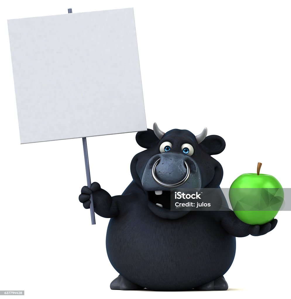 Black bull - 3D Illustration Animal Stock Photo