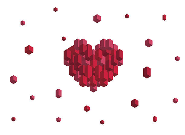 ilustrações, clipart, desenhos animados e ícones de corações tridimensionais - human heart red vector illustration and painting