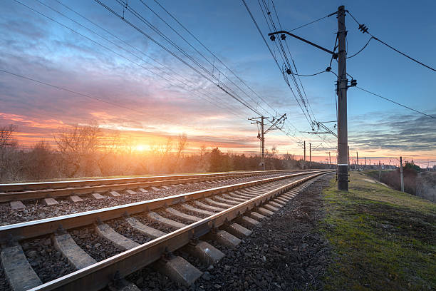 istock Railway station against beautiful sunny sky. Industrial landscape 637804830