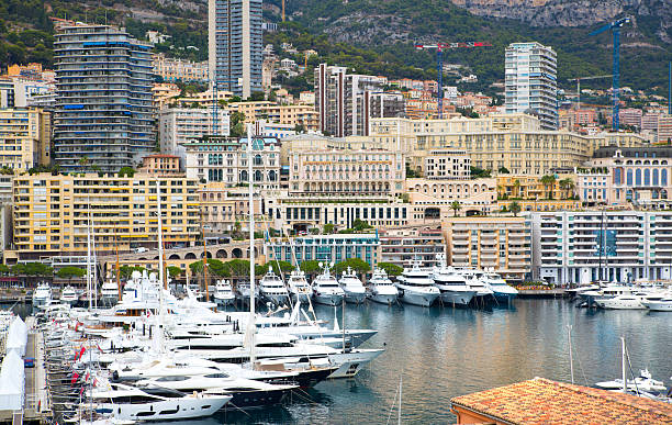 istock Monaco harbour seaport with yachts and sail boats 637807482