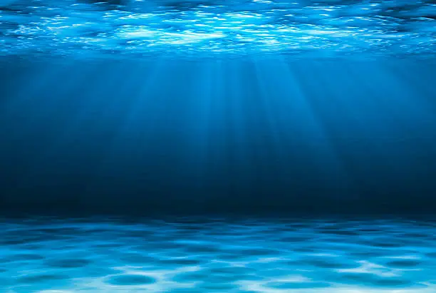 Photo of Blue deep water abstract natural background.