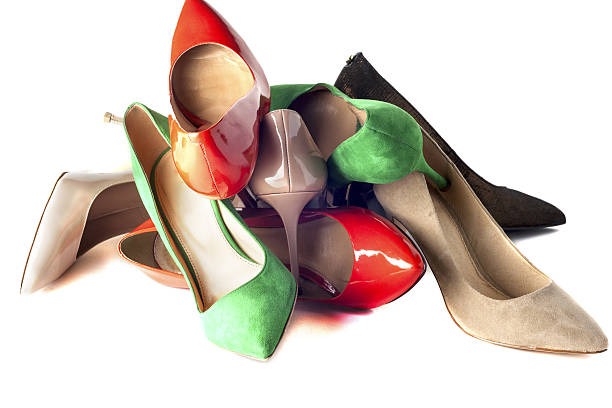 istock bright, multicolored female shoes on high heels 637811580