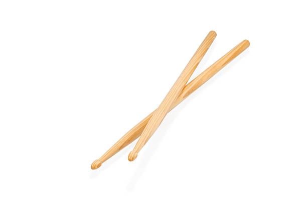 istock Two wooden drumsticks isolated 637817770