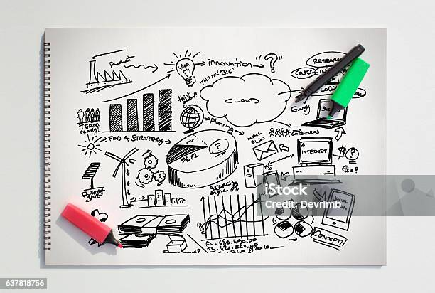 Brainstorming Notes Stock Photo - Download Image Now - Brainstorming, Letter - Document, Note - Message