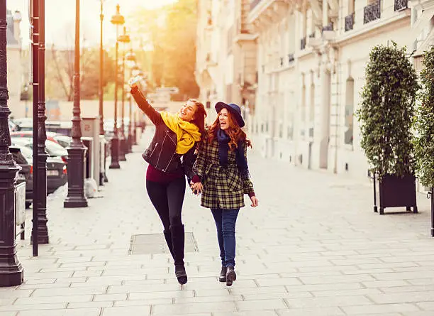 Photo of Friends in Paris taking selfie