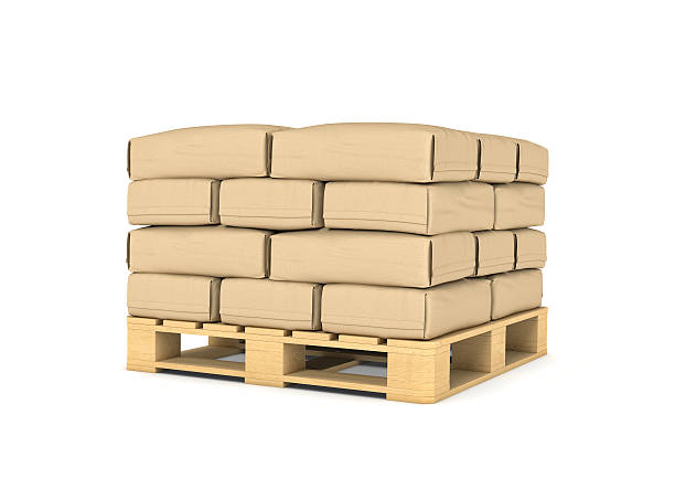 istock Rendering of large paper bags rest on pallet 637821518