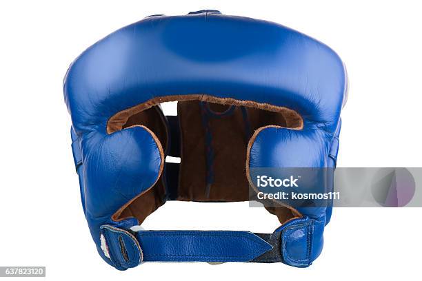 Helmet To Protect The Head In Boxing Isolated Stock Photo - Download Image Now - Cut Out, Equipment, Kickboxing