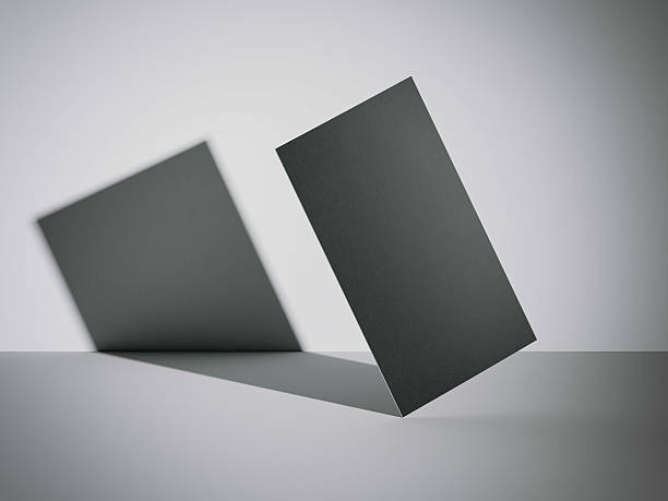 istock Black business card in a modern studio. 3d rendering 637824056