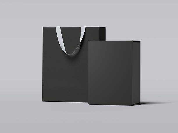 istock Black box and luxury shopping bag. 3d rendering 637825170